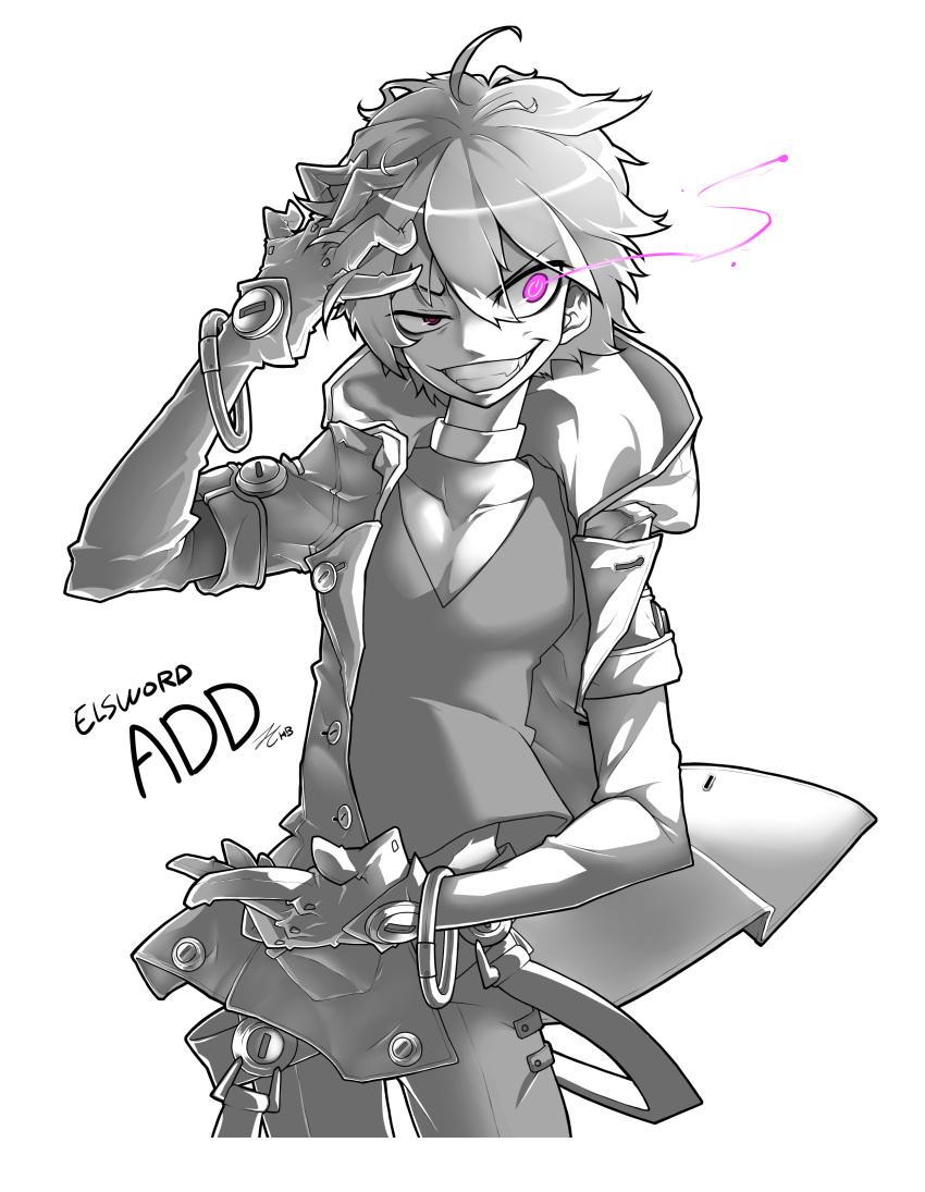 1boy, absurdres, add_(elsword), bracelet, character_name, choker, copyright_name, cowboy_shot