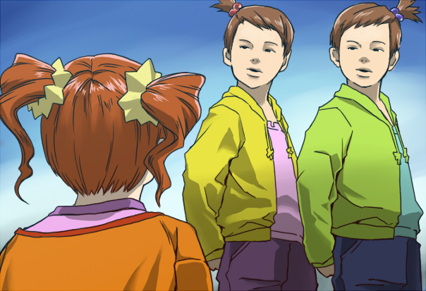 charles, creepy, crossover, futami_ami, futami_mami, idolmaster, oh!_mikey, parody