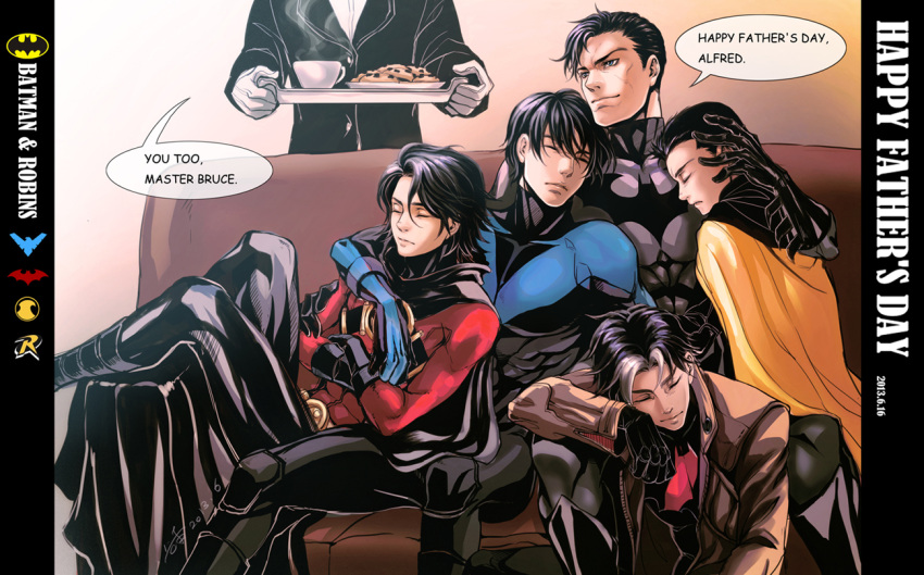 5boys, alfred_pennyworth, batman, batman_(series), boys, bruce_wayne, damian_wayne, dick_grayson