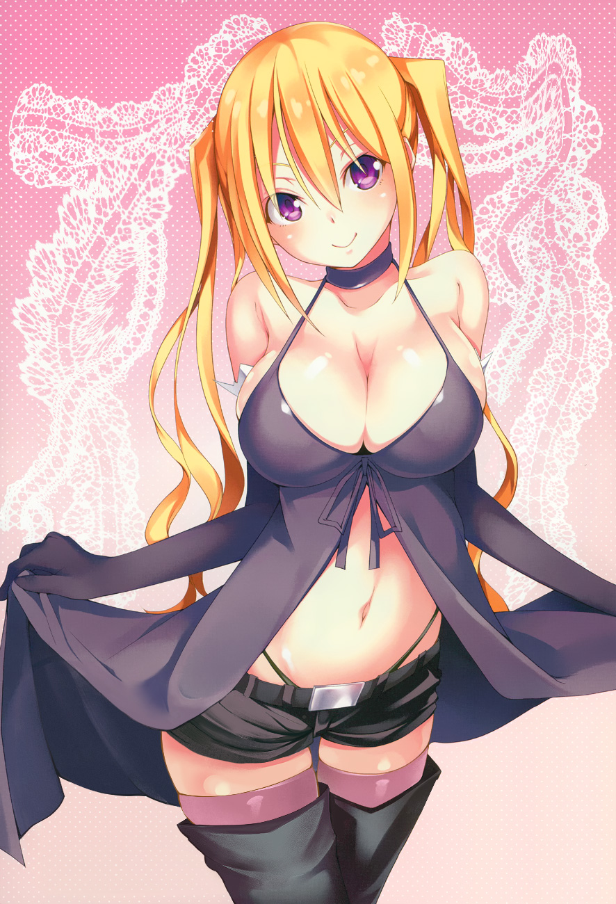 1girl, blonde_hair, breasts, highres, large_breasts, lieselotte_sherlock, long_hair, trinity_seven