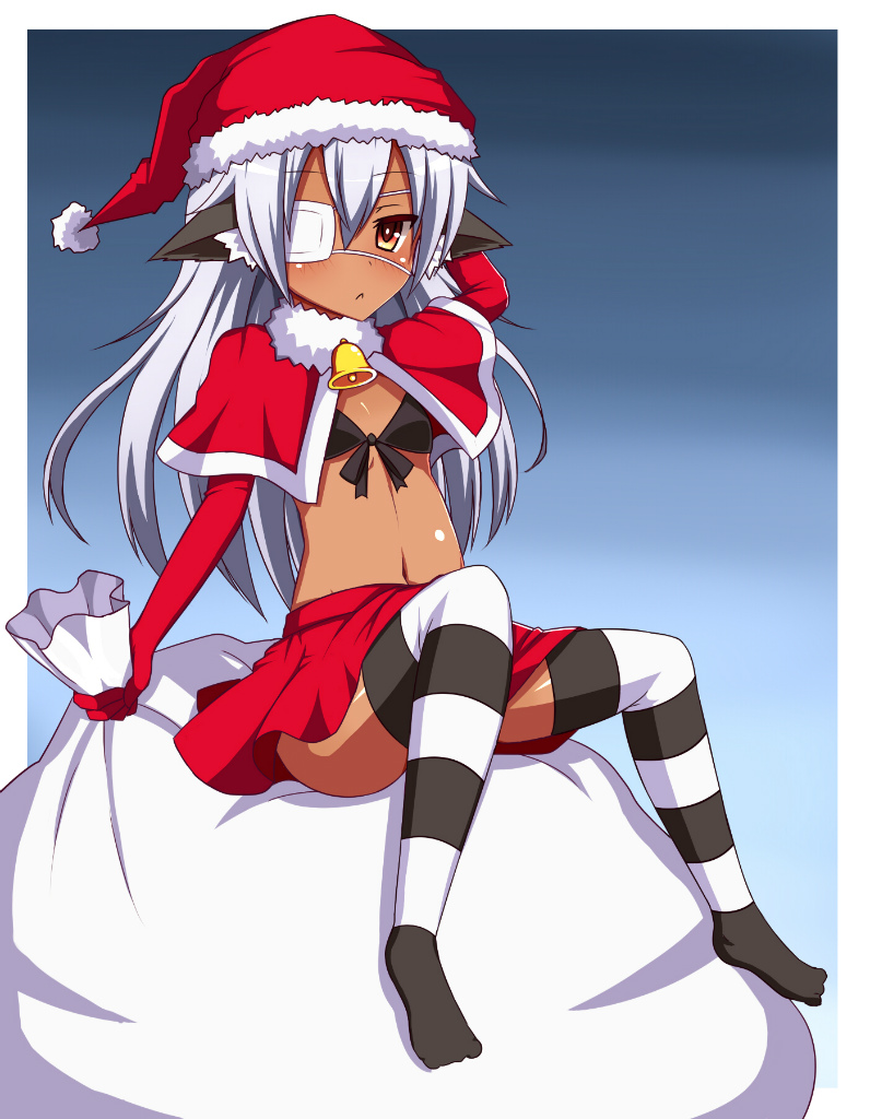 1girl, animal_ears, eyepatch, haniwagi_(hal), hat, hifumi_(haniwagi), long_hair, looking_at_viewer