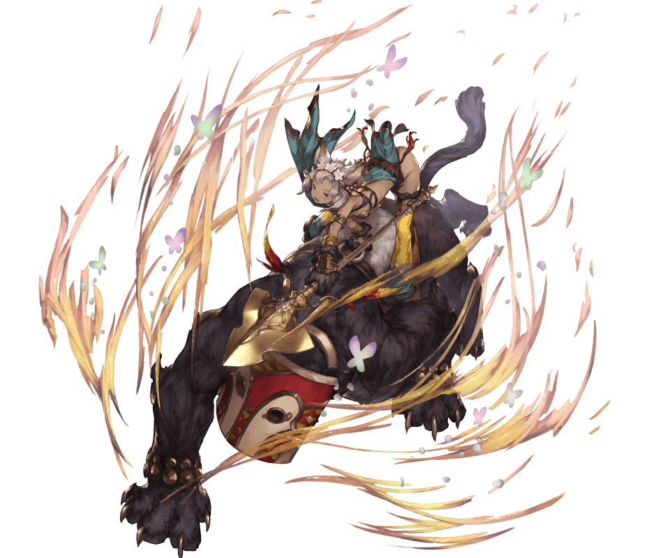 1girl, animal_ears, armlet, bare_shoulders, belt, bent_over, blue_eyes, butterfly