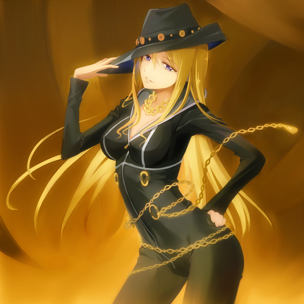 1girl, ayase_eli, blonde_hair, blue_eyes, diamond_princess_no_yuuutsu, hand_on_headwear, hand_on_hip, hat