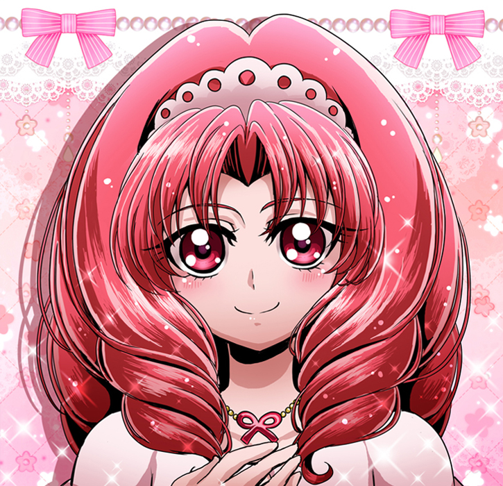 akagi_towa, blush, dress, go!_princess_precure, long_hair, ponytial, red_eyes, redhead