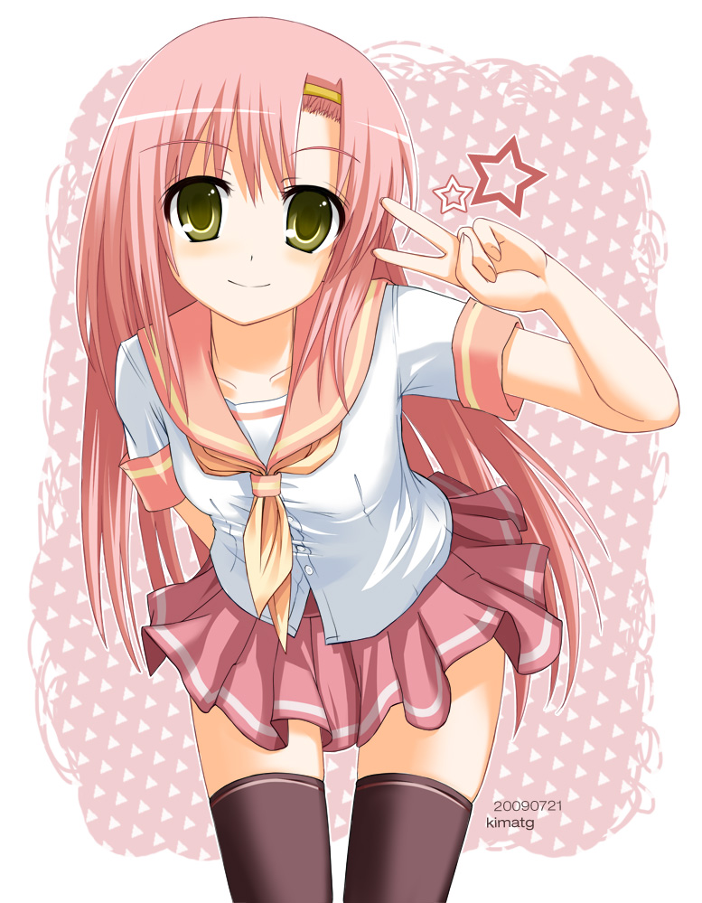 hairband, hayate_no_gotoku!, katsura_hinagiku, kimatg, long_hair, pink_hair, school_uniform, serafuku