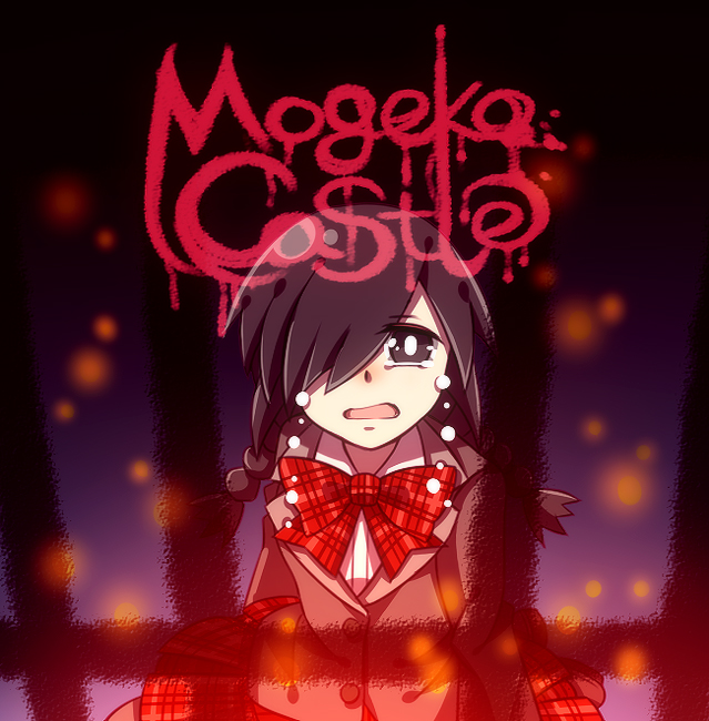 1girl, bang, bars, black_eyes, black_hair, braid, copyright_name, crying