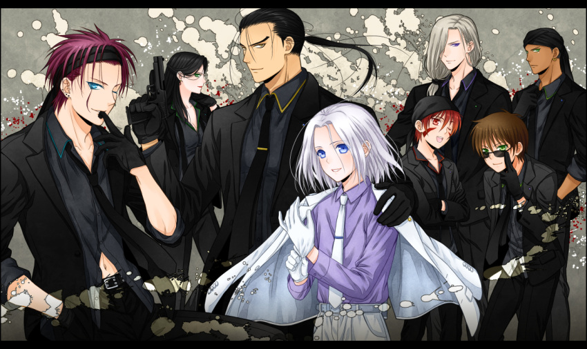 2girls, 6+boys, alfreed_(arslan_senki), arslan, arslan_senki, bandana, black_hair, blue_eyes