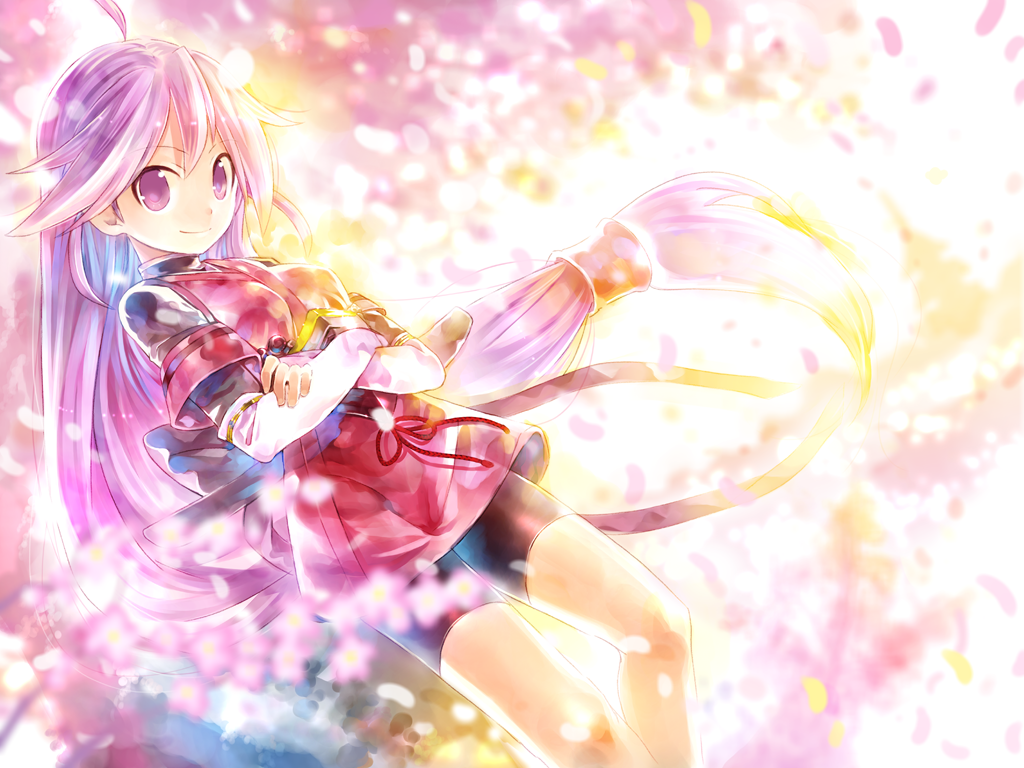 1girl, ahoge, alicesoft, bike_shorts, crossed_arms, japanese_clothes, kei_(keigarou), kentou_kanami