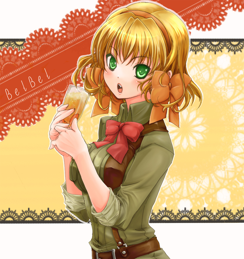 axis_powers_hetalia, belgium_(hetalia), belt, blonde_hair, blush, champagne, drink, fang