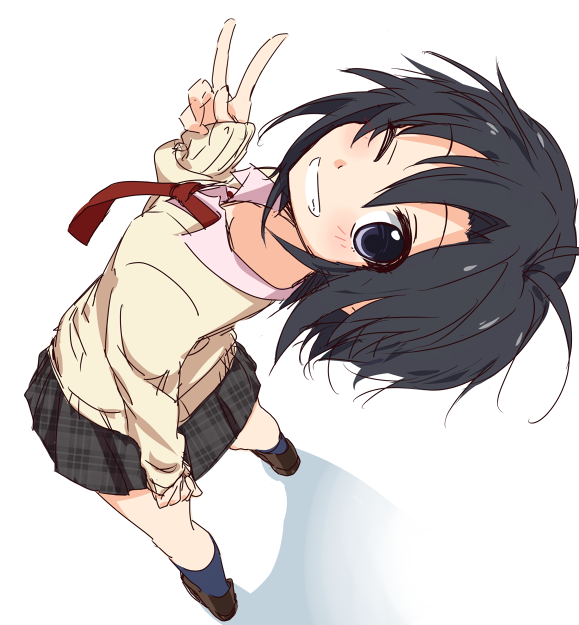1girl, antenna_hair, black_hair, ekusiregaia, idolmaster, kikuchi_makoto, looking_at_viewer, necktie