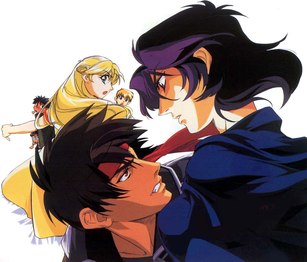 black_hair, blonde_hair, cleo_everlastin, dortin, dress, glasses, headband, long_hair