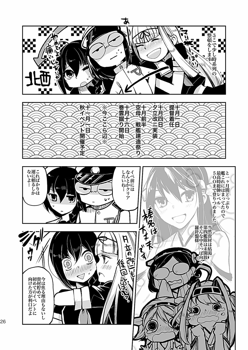 admiral_(kantai_collection), artist_self-insert, comic, glasses, haruna_(kantai_collection), hiei_(kantai_collection), highres, kantai_collection