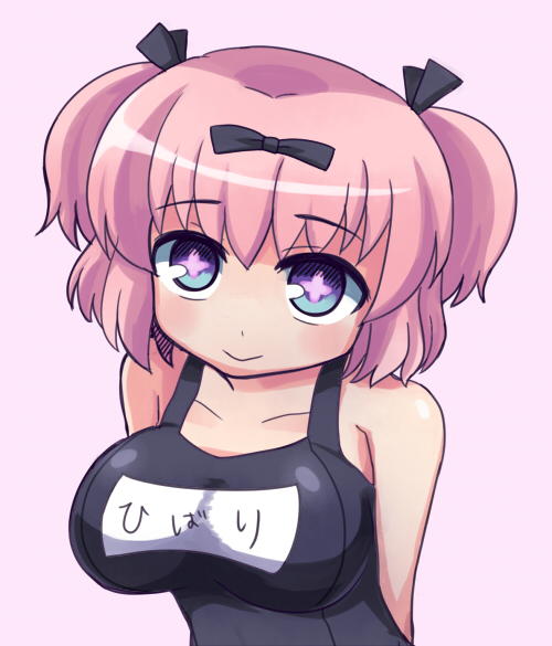 +_+, 1girl, bare_shoulders, blue_eyes, blush, bow, breasts, commentary_request