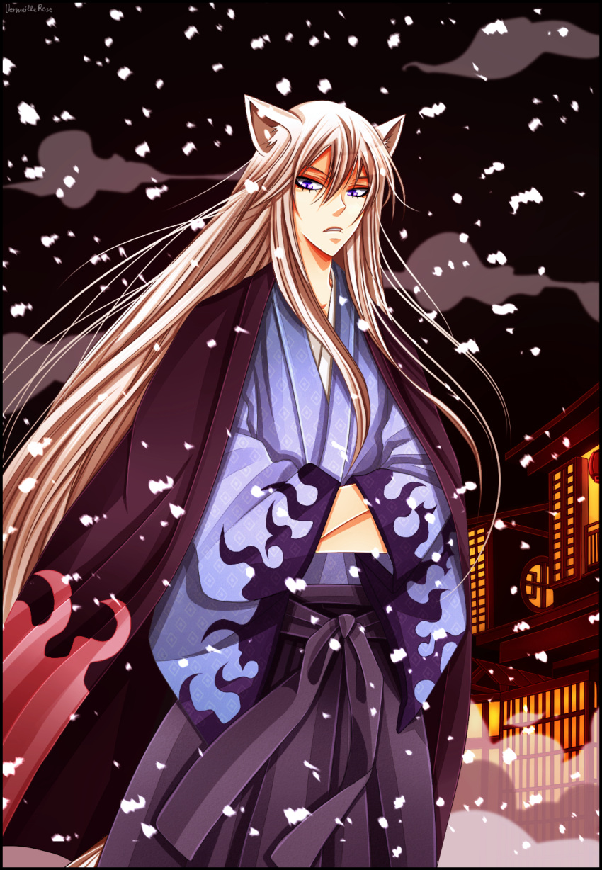 1boy, animal_ears, black_border, border, building, derivative_work, fox_ears, highres