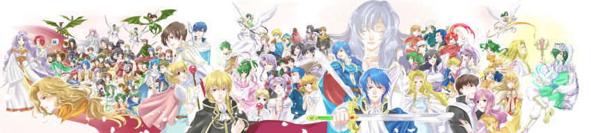 6+boys, 6+girls, alva_(fire_emblem), blonde_hair, blue_hair, carrion_(fire_emblem), crossed_arms, cyas