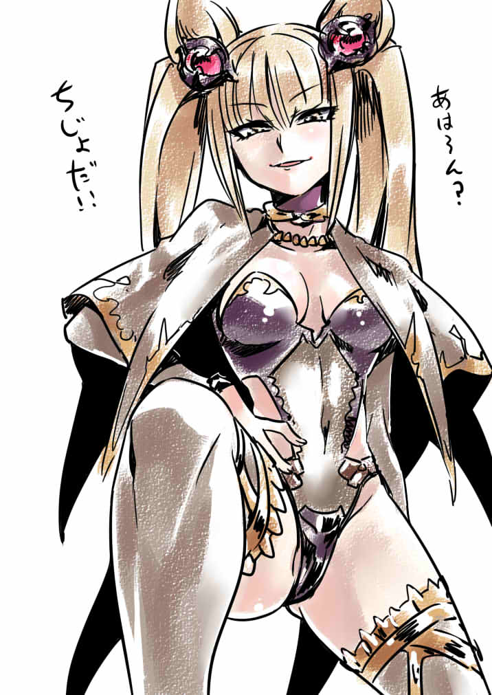 1girl, animal_ears, blonde_hair, blush, breasts, capelet, cat_ears, cleavage