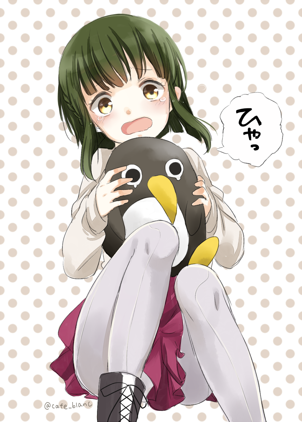 1girl, brown_eyes, failure_penguin, green_hair, highres, kantai_collection, moca_blanc, pantyhose