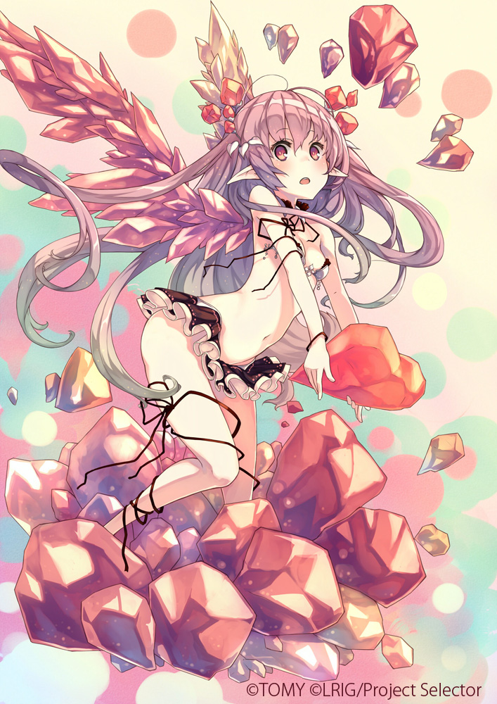 1girl, blush, keypot, long_hair, looking_at_viewer, official_art, pink_hair, pointy_ears