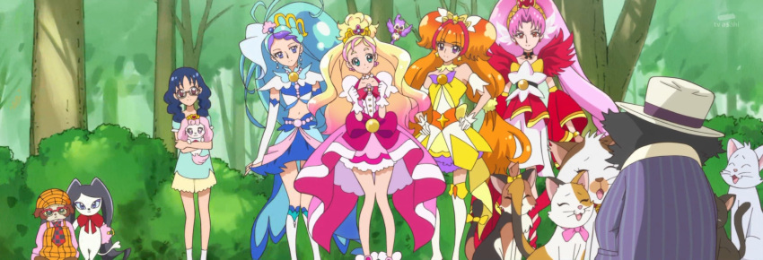 akagi_towa, amanogawa_kirara, aroma_(go!_princess_precure), cure_flora, cure_mermaid, cure_scarlet, cure_twinkle, go!_princess_precure
