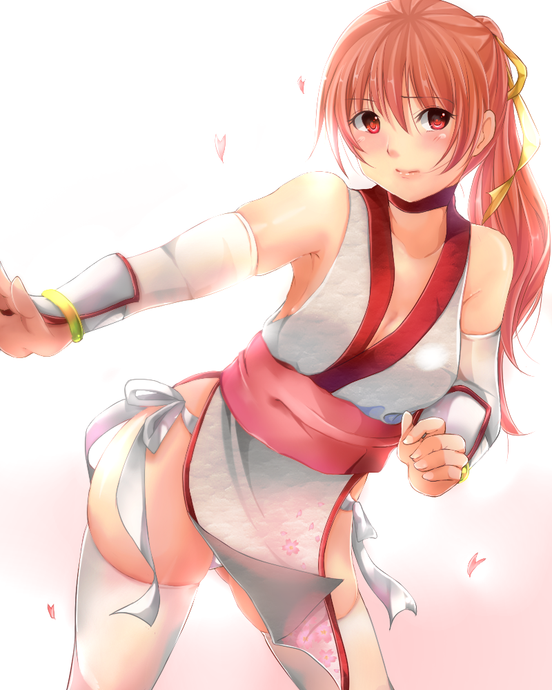 1girl, breasts, brown_eyes, brown_hair, choker, cleavage, dead_or_alive, kaben
