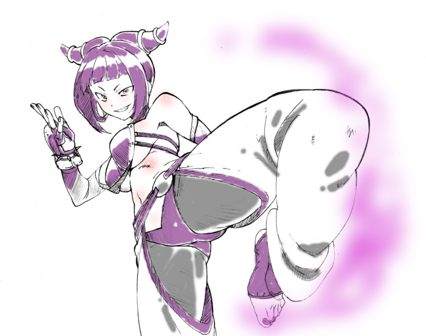 1girl, bangs, bracelet, breasts, capcom, drill_hair, energy, fighting_stance