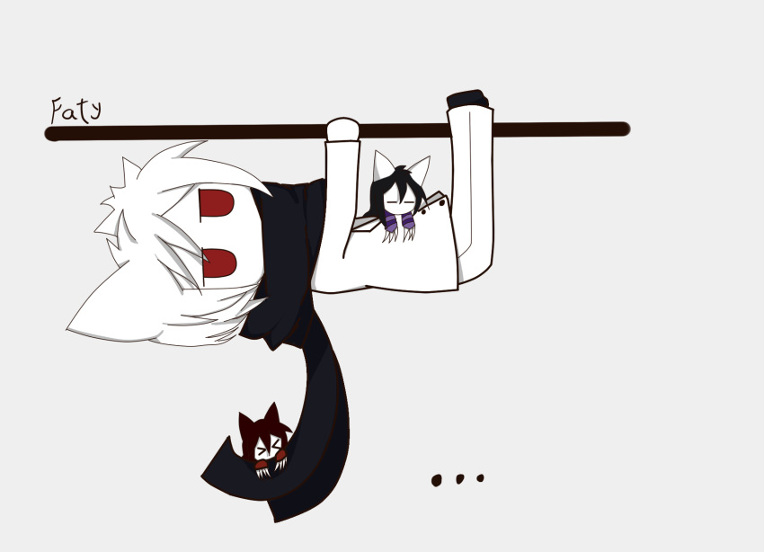 1boy, 2girls, akaime_cherry, akaime_crawler, akaime_ellen, animal_ears, father_and_daughter, highres, multiple_girls, original, yunikuto(faty)