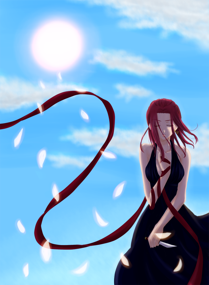 breasts, closed_eyes, code_geass, formal, kallen_stadtfeld, knife, mizusawa_nagi, red_hair