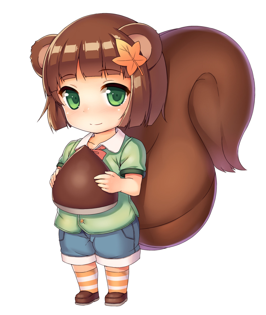 1girl, animal_ears, bangs, brown_hair, chestnut, green_eyes, hair_ornament, highres