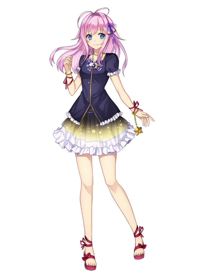 1girl, antenna_hair, aqua_eyes, dress, full_body, kgr, long_hair, pink_hair