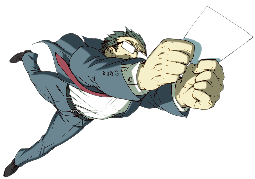1boy, black_hair, business_card, business_suit, formal, glasses, necktie, oono_tsutomu
