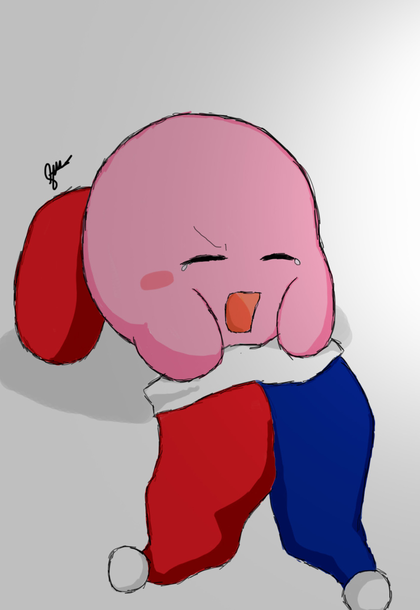 1other, closed_eyes, crying, grabbing, hal_laboratory_inc., hat, highres, hoshi_no_kirby