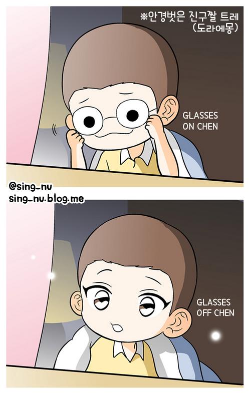 artist_request, chen_(exo), doraemon, exo, glasses, glasses_removed, k-pop, korean, nobi_nobita, parody