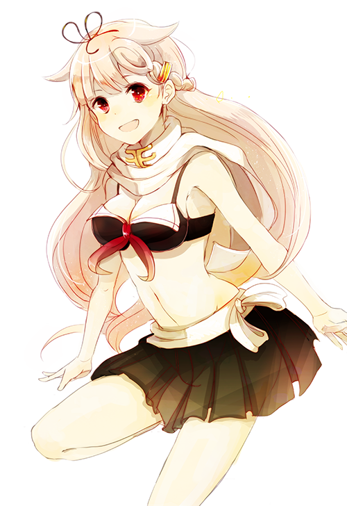 1girl, bikini, blonde_hair, hair_ornament, hair_ribbon, hairclip, kantai_collection, kazuhito_(1245ss)
