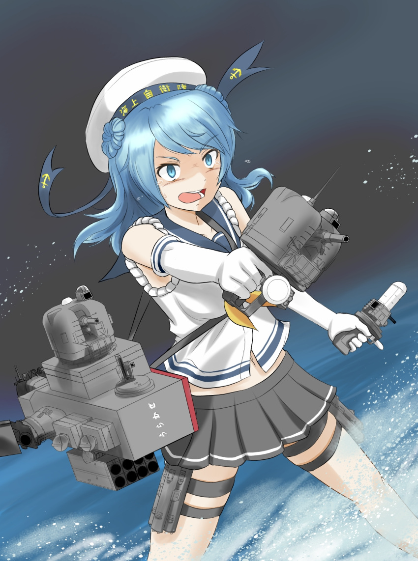 1girl, boukoku_no_aegis, highres, kantai_collection, maaranto, phalanx_ciws, solo, spotlight