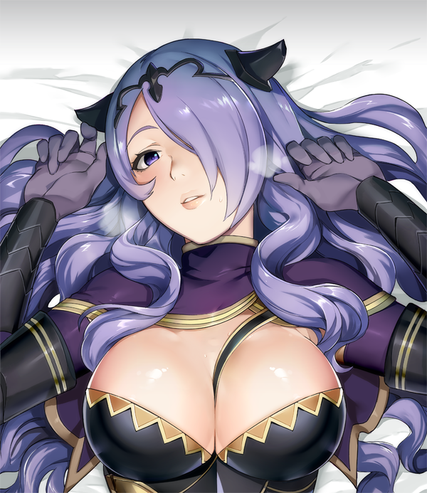 1girl, breasts, camilla_(fire_emblem_if), cleavage, fire_emblem, fire_emblem_if, gloves, hair_over_one_eye