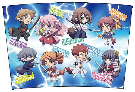 baka_to_test_to_shoukanjuu, brown_hair, chibi, himeji_mizuki, kinoshita_hideyoshi, kirishima_shouko, long_hair, multiple_boys