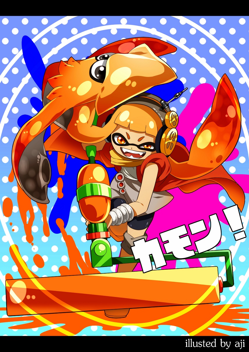1girl, aji_(coastal_area), artist_name, bike_shorts, chain, domino_mask, engrish, fangs