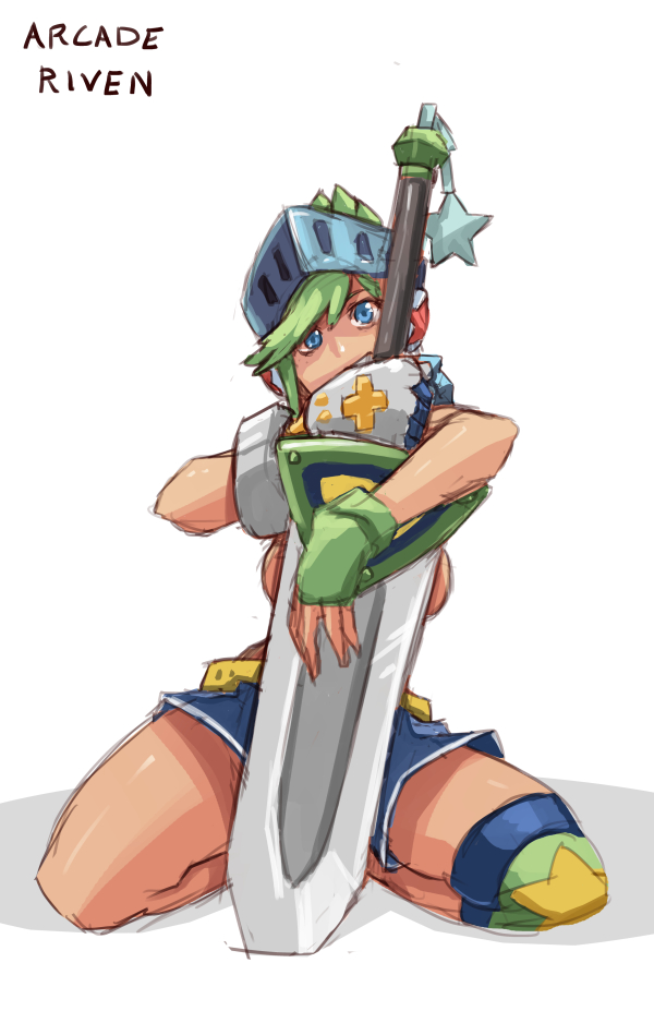 1girl, alternate_costume, arcade_(league_of_legends), blue_eyes, breasts, character_name, convenient_censoring, fingerless_gloves
