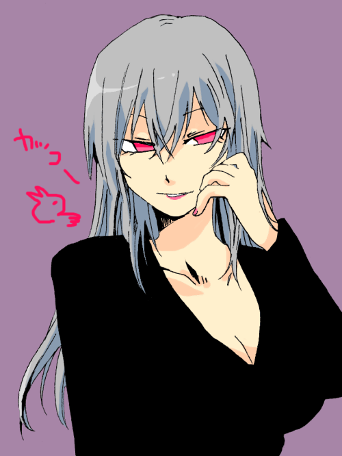 1girl, black_suit, breasts, cleavage, collarbone, dealca, fingernails, formal