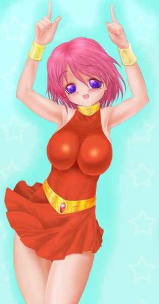 armpits, blue_eyes, blush, braclet, choker, cleavage, final_fantasy, final_fantasy_v