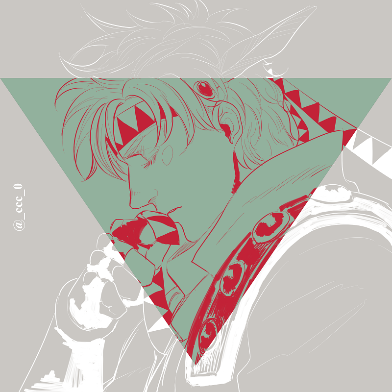 1boy, caesar_anthonio_zeppeli, facial_mark, headband, headband_feathers, jojo_no_kimyou_na_bouken, limited_palette, n_(ccc_7)