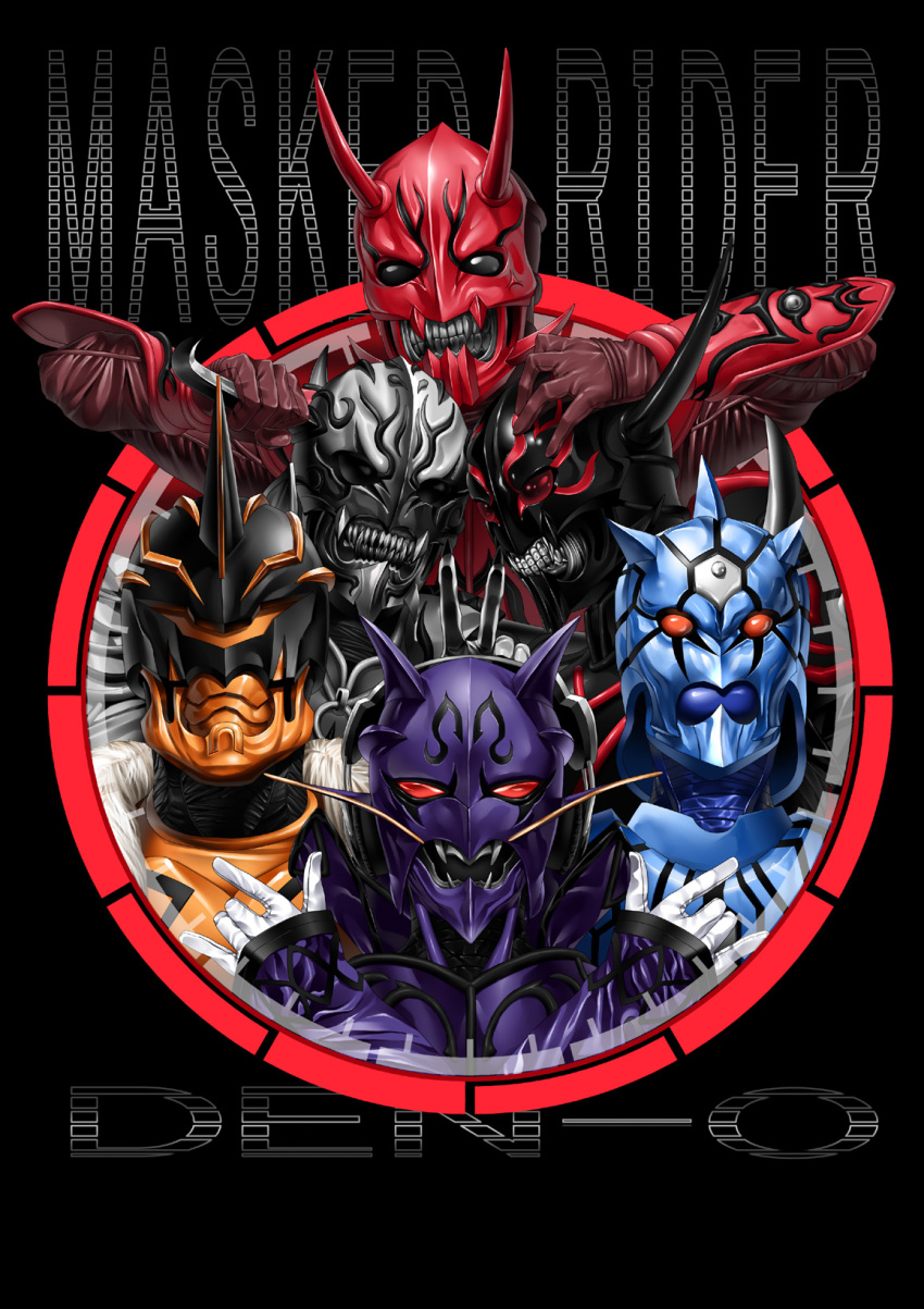 horns, kamen_rider, kamen_rider_den-o_(series), kintaros, kintarosu, momotaros, momotarosu, negataros, negatarosu, no_humans, parody, ryutaros, ryutarosu, suzume_inui, urataros, uratarosu