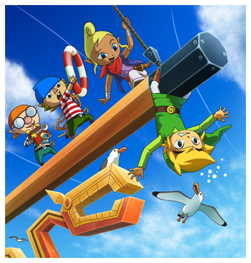 bird, black_eyes, blonde_hair, camera, glasses, hat, link, mako_(wind_waker)