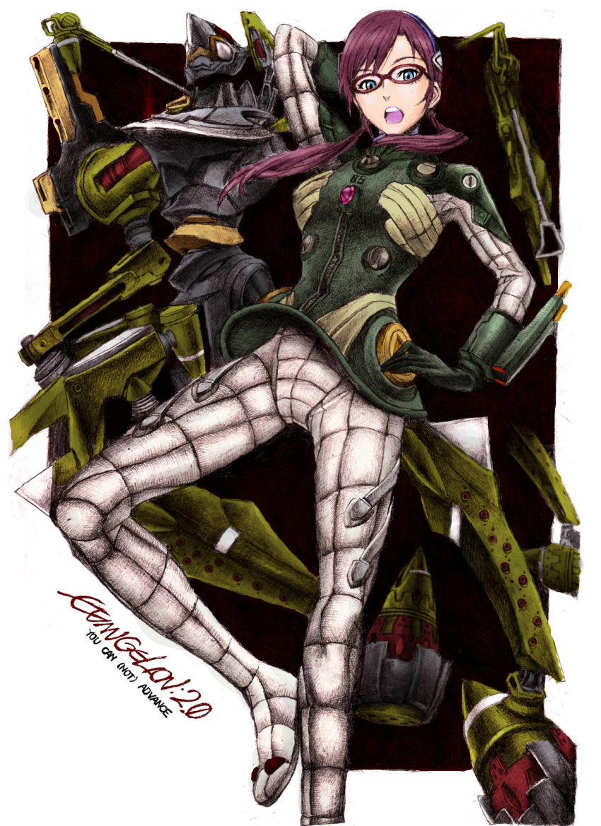 brown_hair, eva_05, evangelion:_2.0_you_can_(not)_advance, glasses, highres, long_hair, makinami_mari_illustrious, mecha