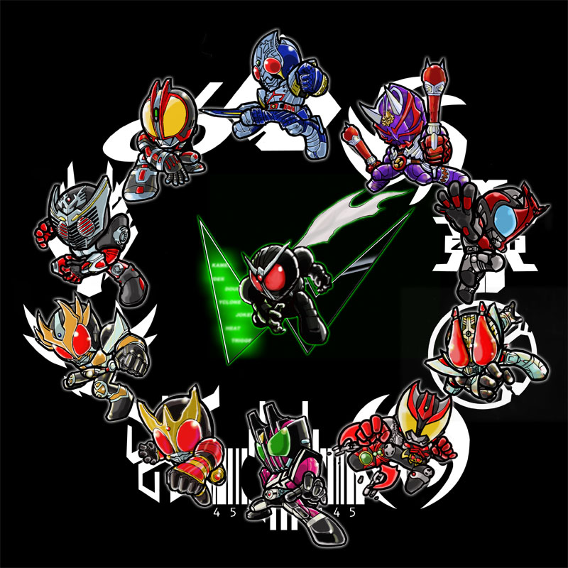 bad_id, chibi, everyone, kamen_rider, kamen_rider_555, kamen_rider_agito, kamen_rider_agito_(series), kamen_rider_blade