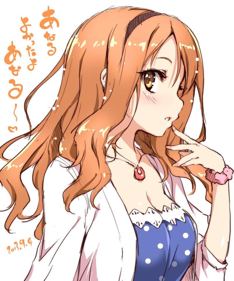 1girl, anjou_naruko, ano_hi_mita_hana_no_namae_wo_bokutachi_wa_mada_shiranai., breasts, cleavage, dated, hair_down, hairband