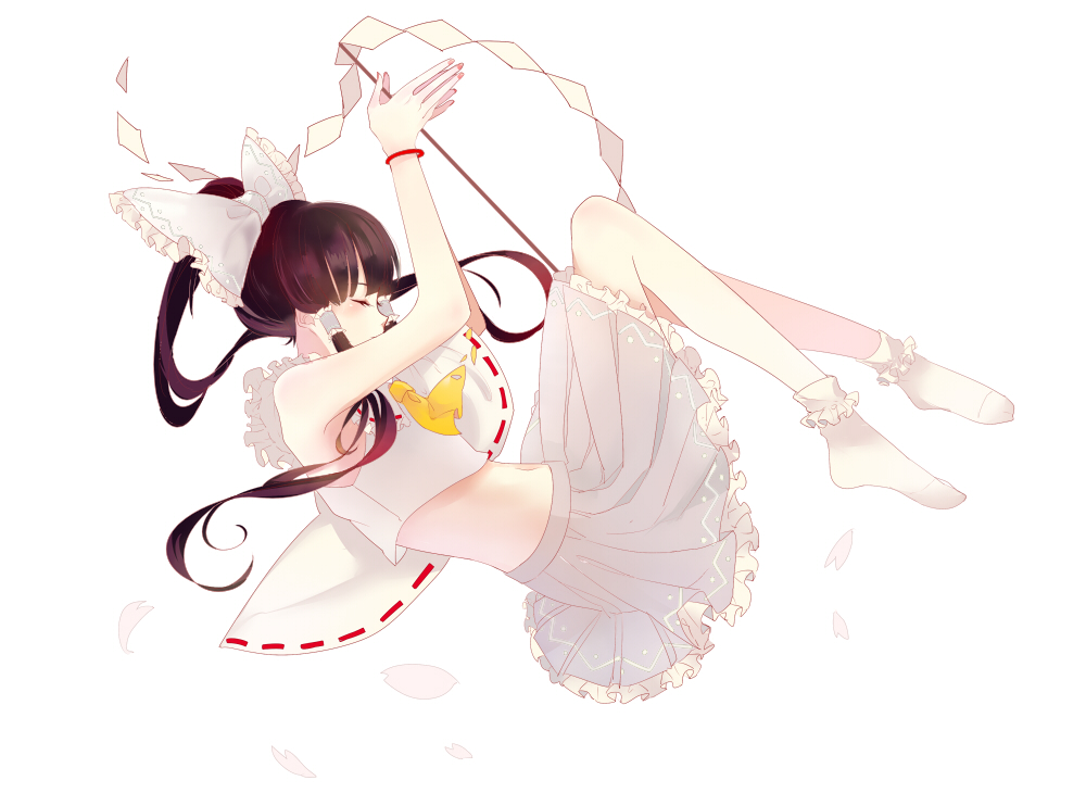 1girl, alternate_color, ascot, bobby_socks, bracelet, brown_hair, closed_eyes, concealed_the_conclusion