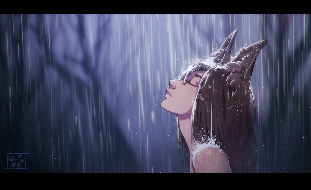 1girl, 2015, animal_ears, artist_name, bare_shoulders, closed_eyes, fox_ears, fox_girl