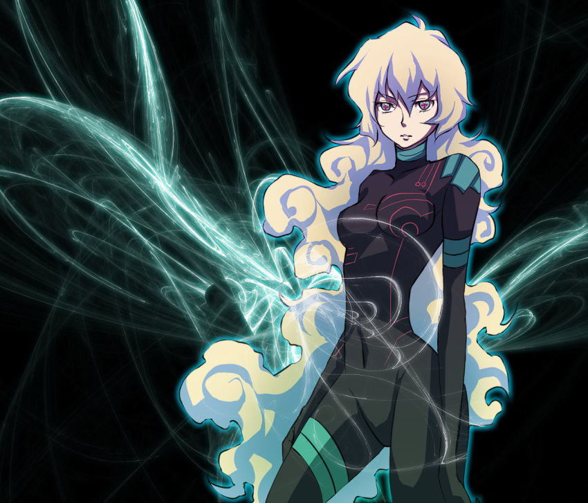 antispiral_nia, blonde_hair, blue_hair, bodysuit, long_hair, multicolored_hair, nia_teppelin, rita_(artist)