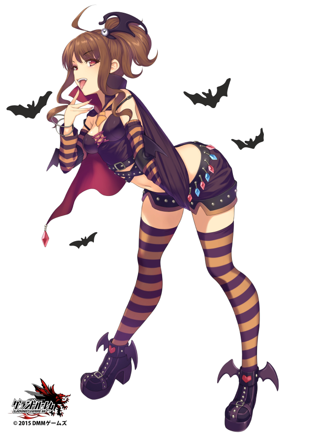 1girl, 2015, ahoge, bangle, bangs, bat, bent_over, black_boots
